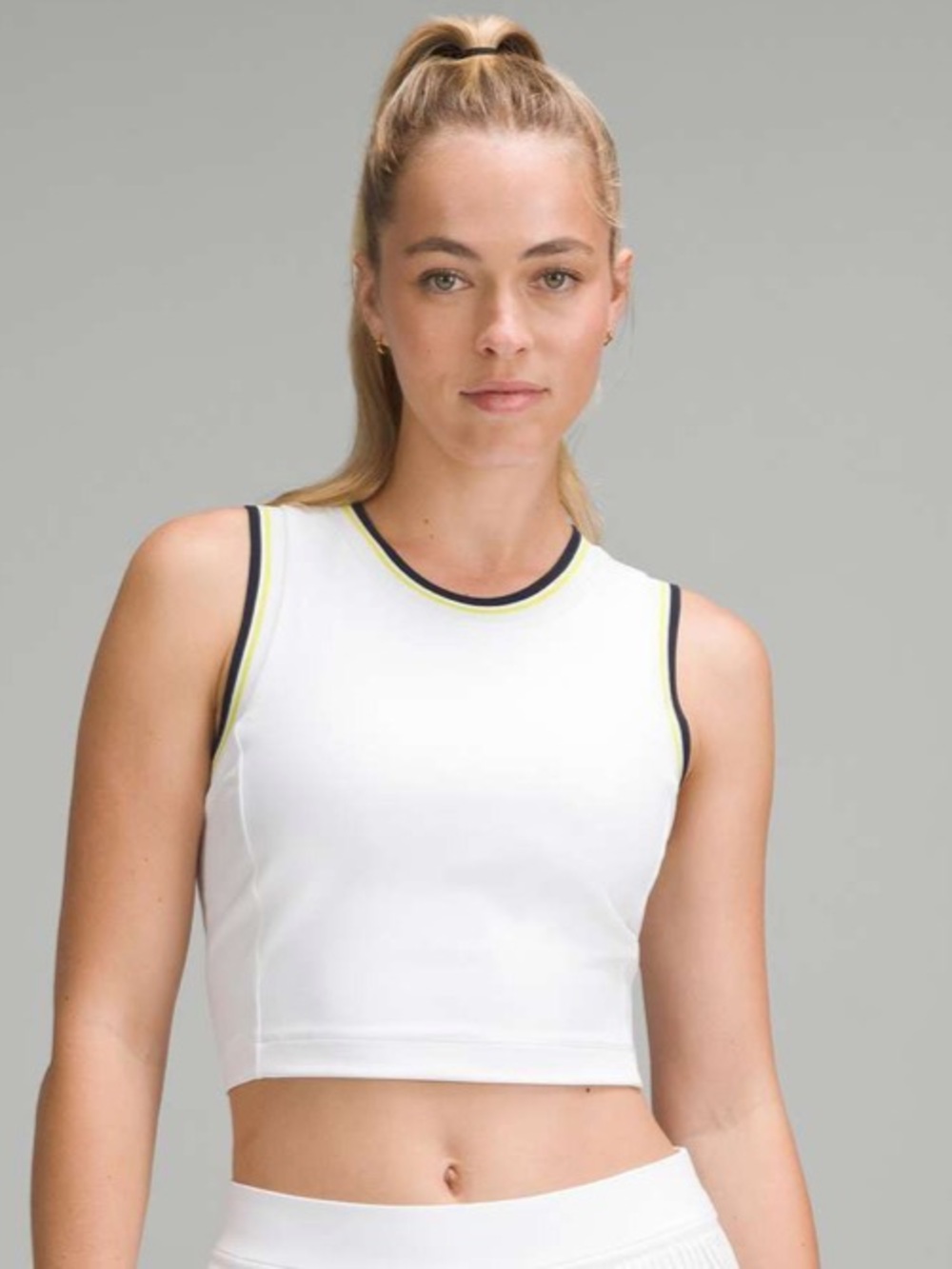 NWT Lululemon Varsity Scoop-Neck Cropped Tennis Tank Top *Medium Support, B/C Cu